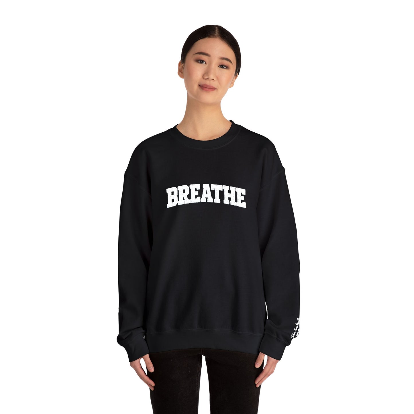 Breathe Crewneck Sweatshirt — Relaxation Graphic Sweatshirt | CartOrial