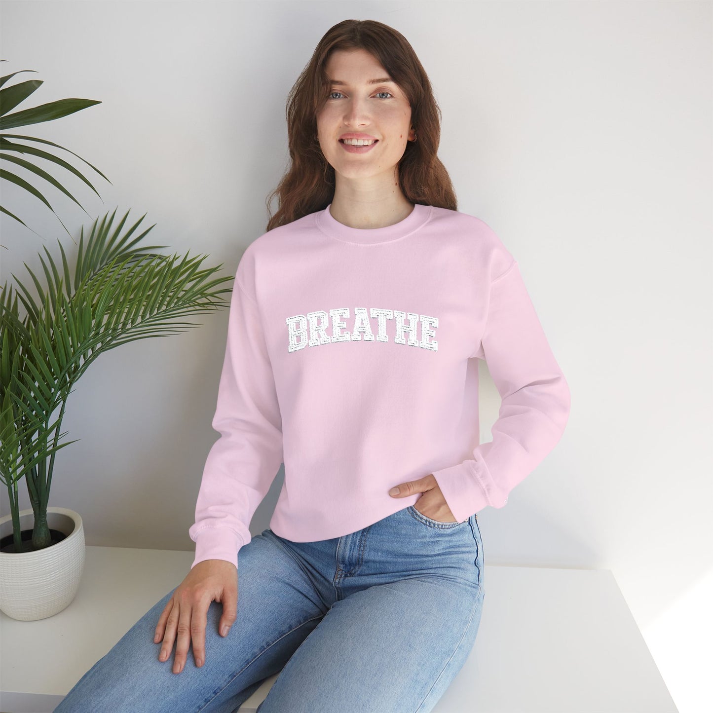Breathe Crewneck Sweatshirt — Relaxation Graphic Sweatshirt | CartOrial