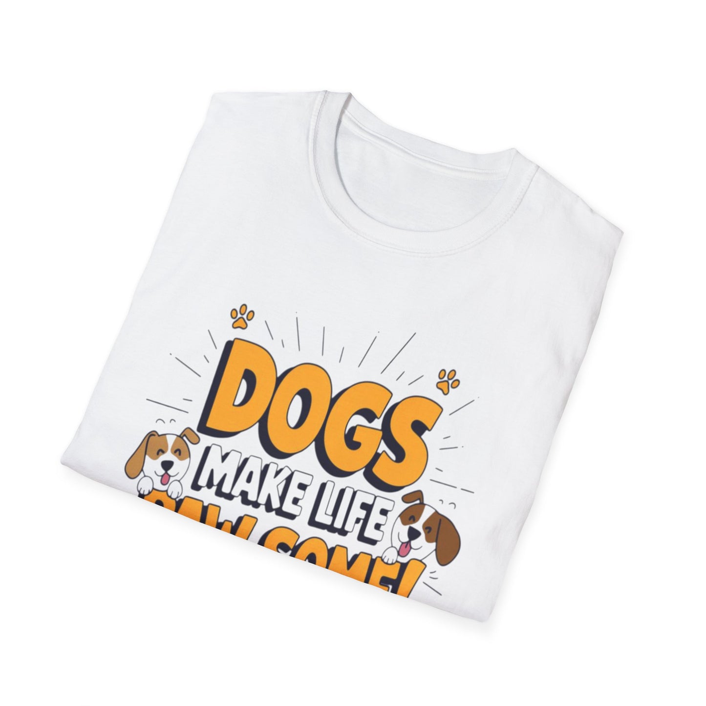 Dogs Make Life Pawsome T-Shirt — Cute Paw Print Dog Lover Tee | CartOrial