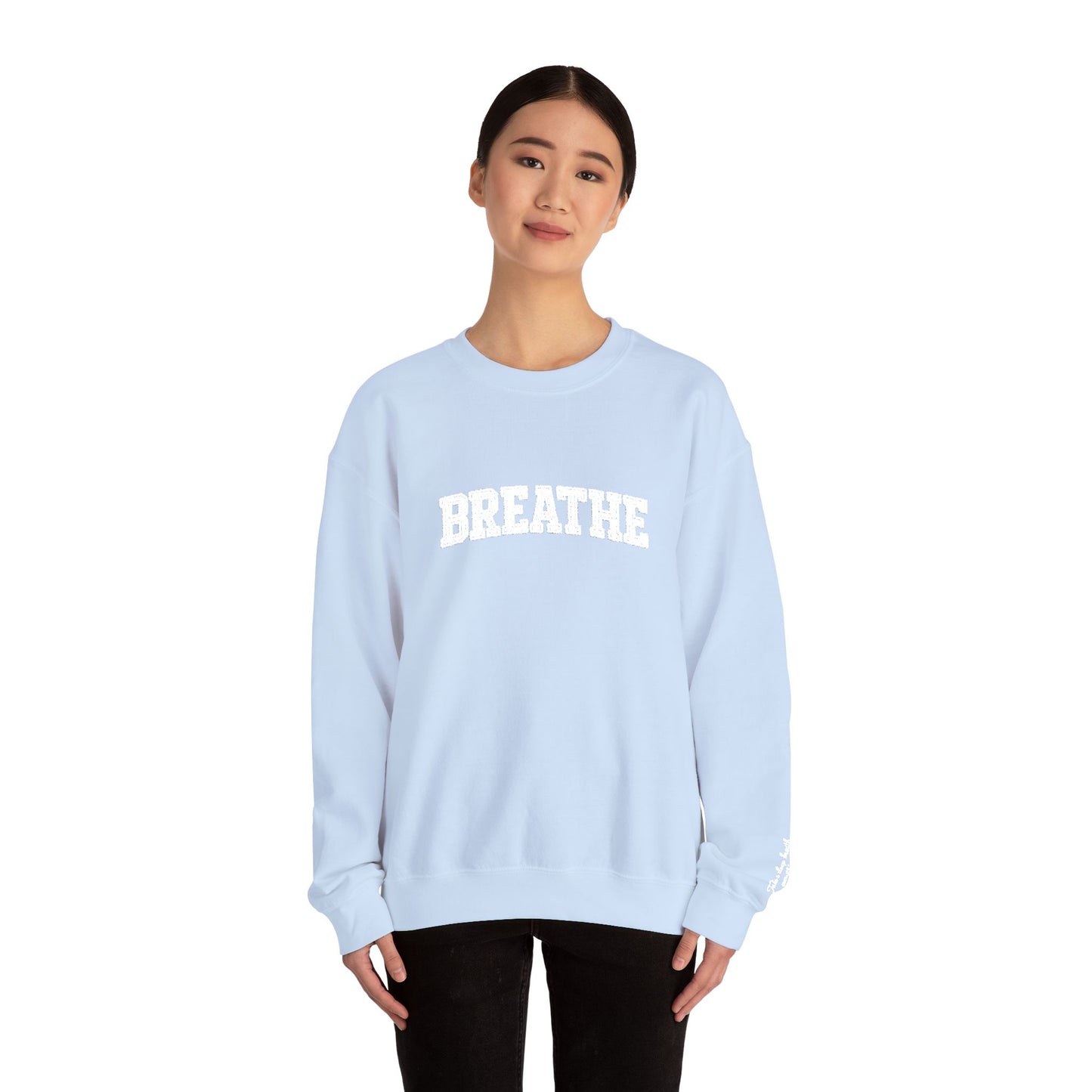 Breathe Crewneck Sweatshirt — Relaxation Graphic Sweatshirt | CartOrial