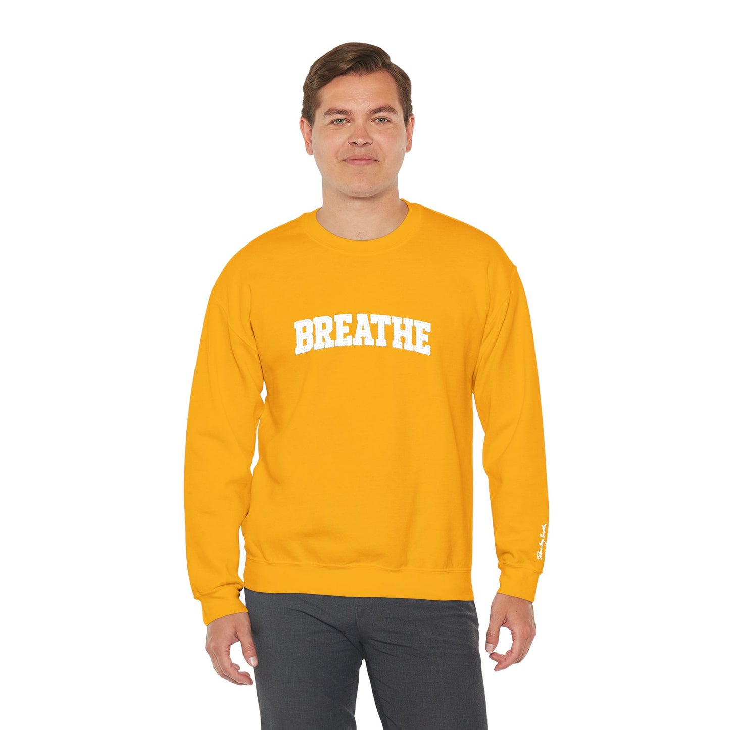 Breathe Crewneck Sweatshirt — Relaxation Graphic Sweatshirt | CartOrial