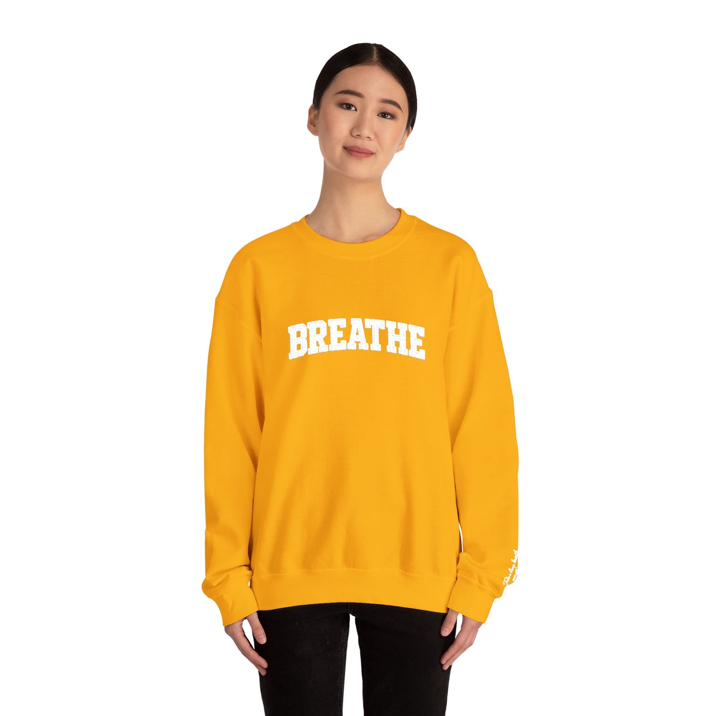 Breathe Crewneck Sweatshirt — Relaxation Graphic Sweatshirt | CartOrial