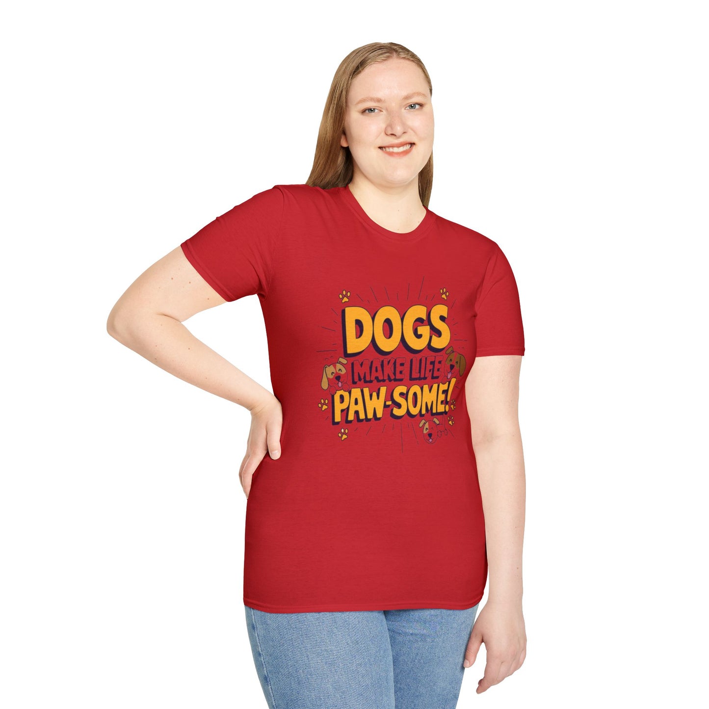 Dogs Make Life Pawsome T-Shirt — Cute Paw Print Dog Lover Tee | CartOrial