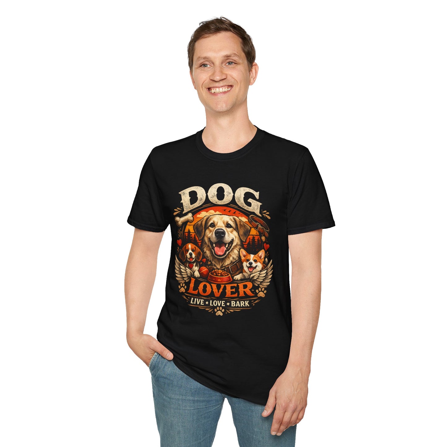 Dog Lover T-Shirt — Live Love Bark Graphic Tee | CartOrial