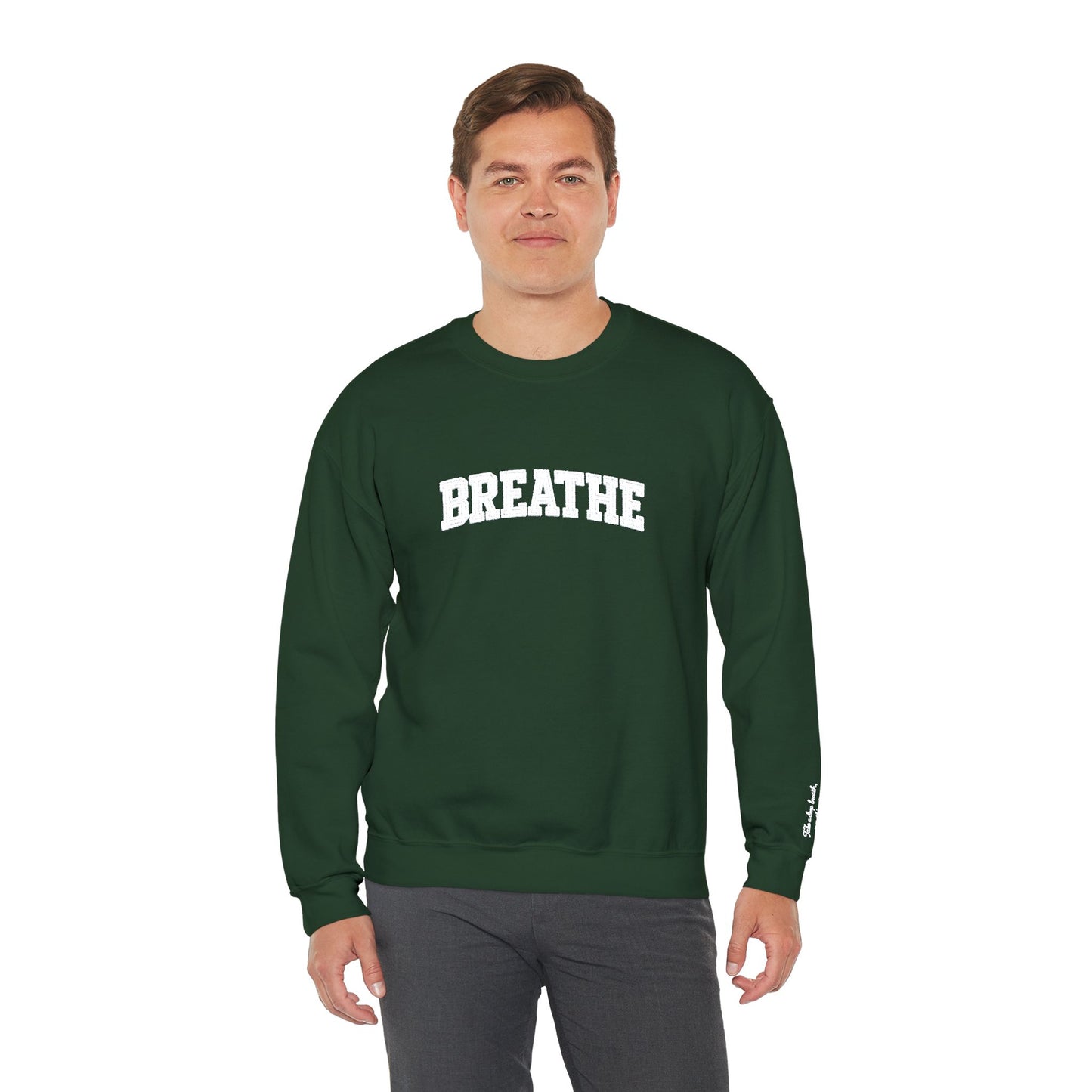 Breathe Crewneck Sweatshirt — Relaxation Graphic Sweatshirt | CartOrial
