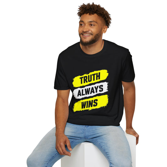 Truth Always Wins T-Shirt — Bold Yellow Brushstroke Graphic Tee | CartOrial