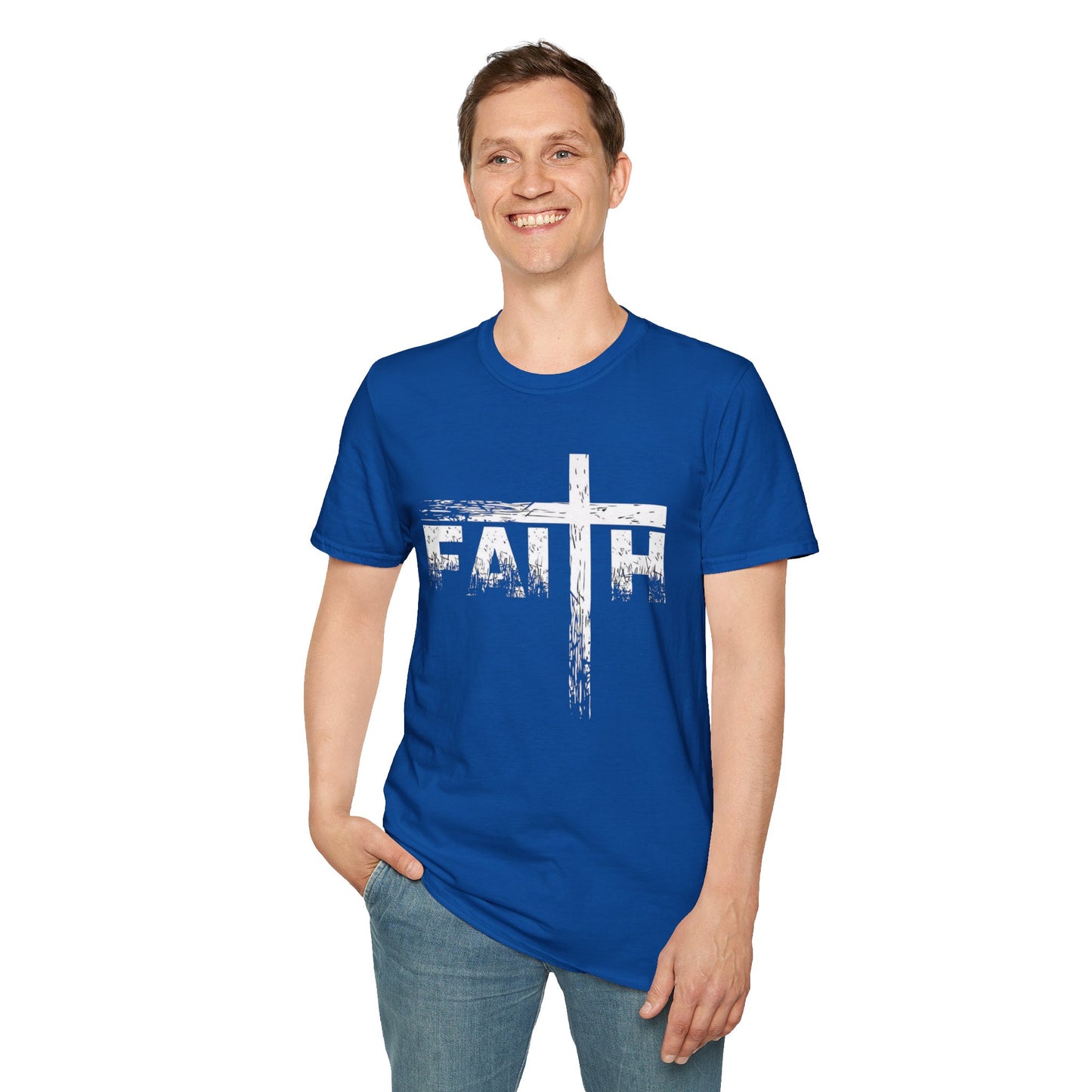 Faith Cross T-Shirt — Distressed Christian Graphic Tee for Men & Women | CartOrial
