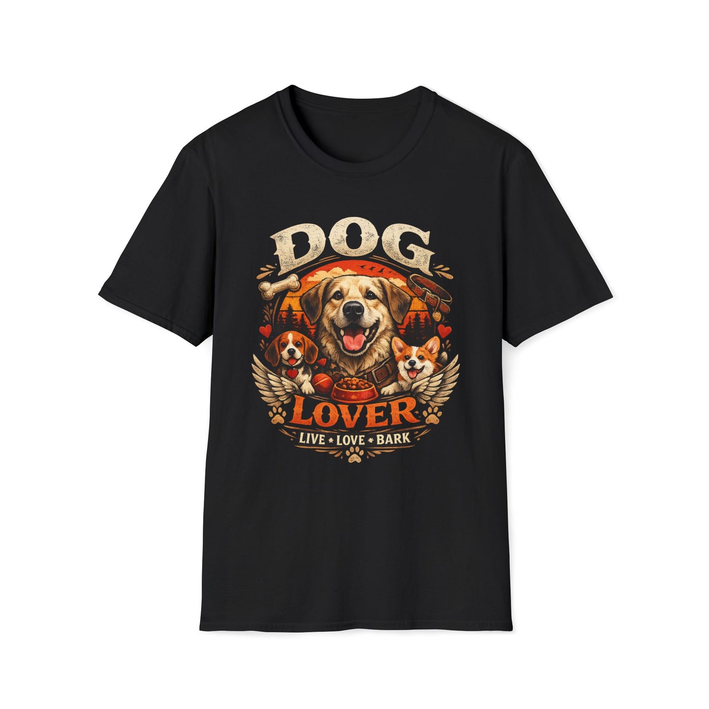Dog Lover T-Shirt — Live Love Bark Graphic Tee | CartOrial