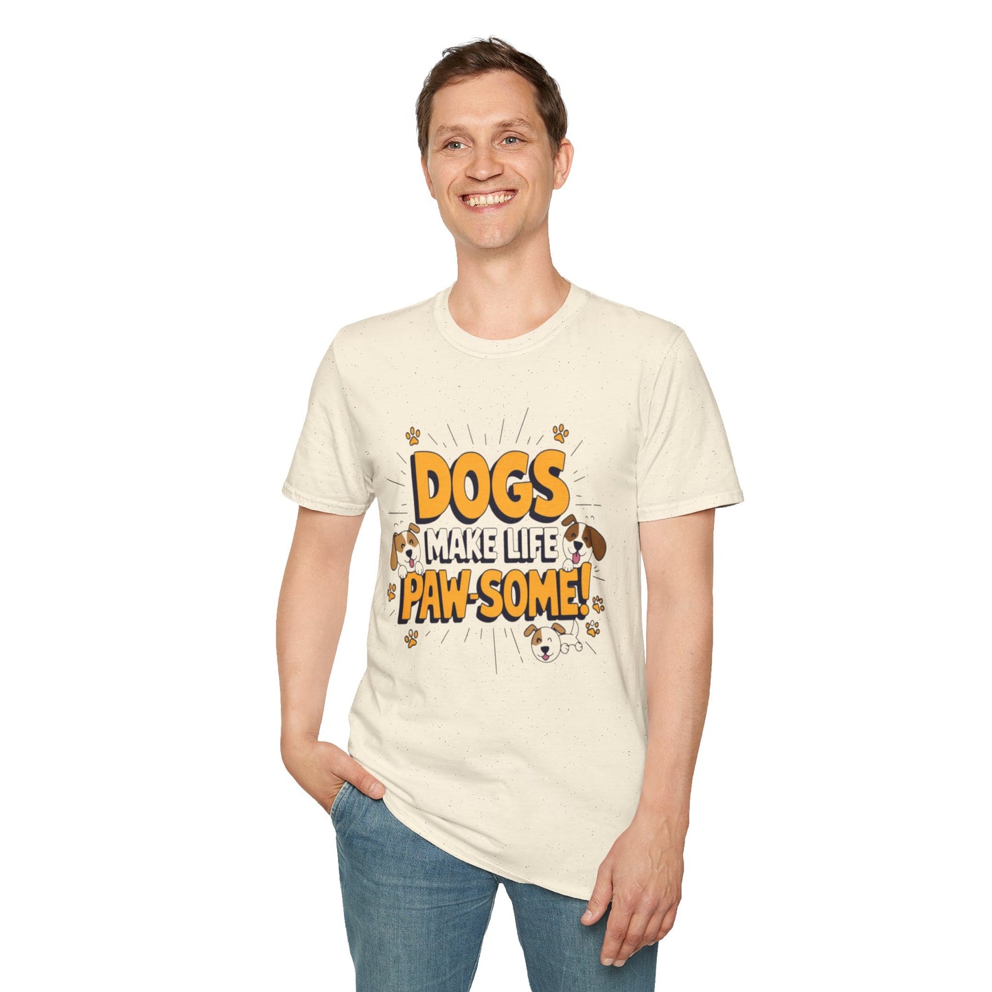 Dogs Make Life Pawsome T-Shirt — Cute Paw Print Dog Lover Tee | CartOrial