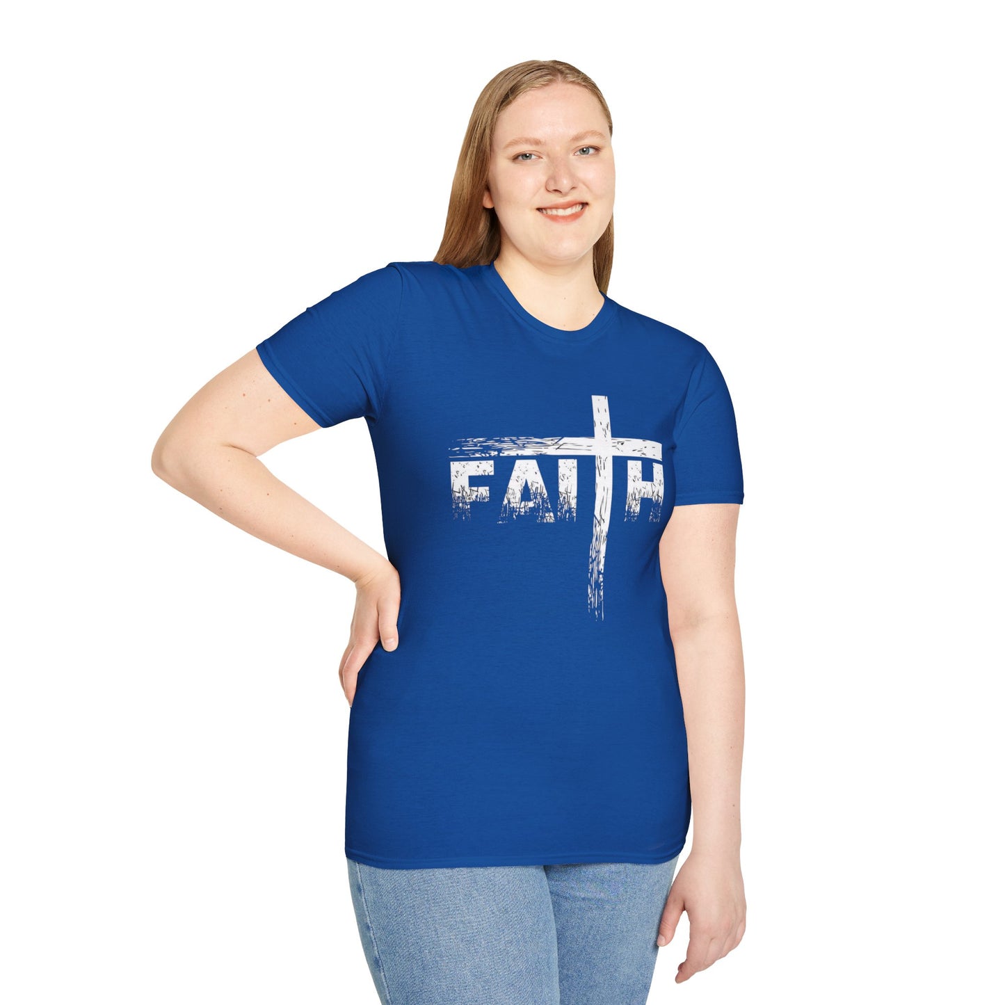 Faith Cross T-Shirt — Distressed Christian Graphic Tee for Men & Women | CartOrial