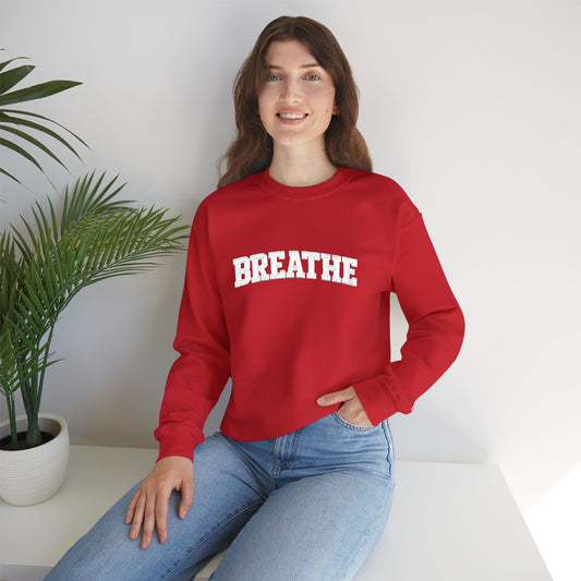 Breathe Crewneck Sweatshirt — Relaxation Graphic Sweatshirt | CartOrial