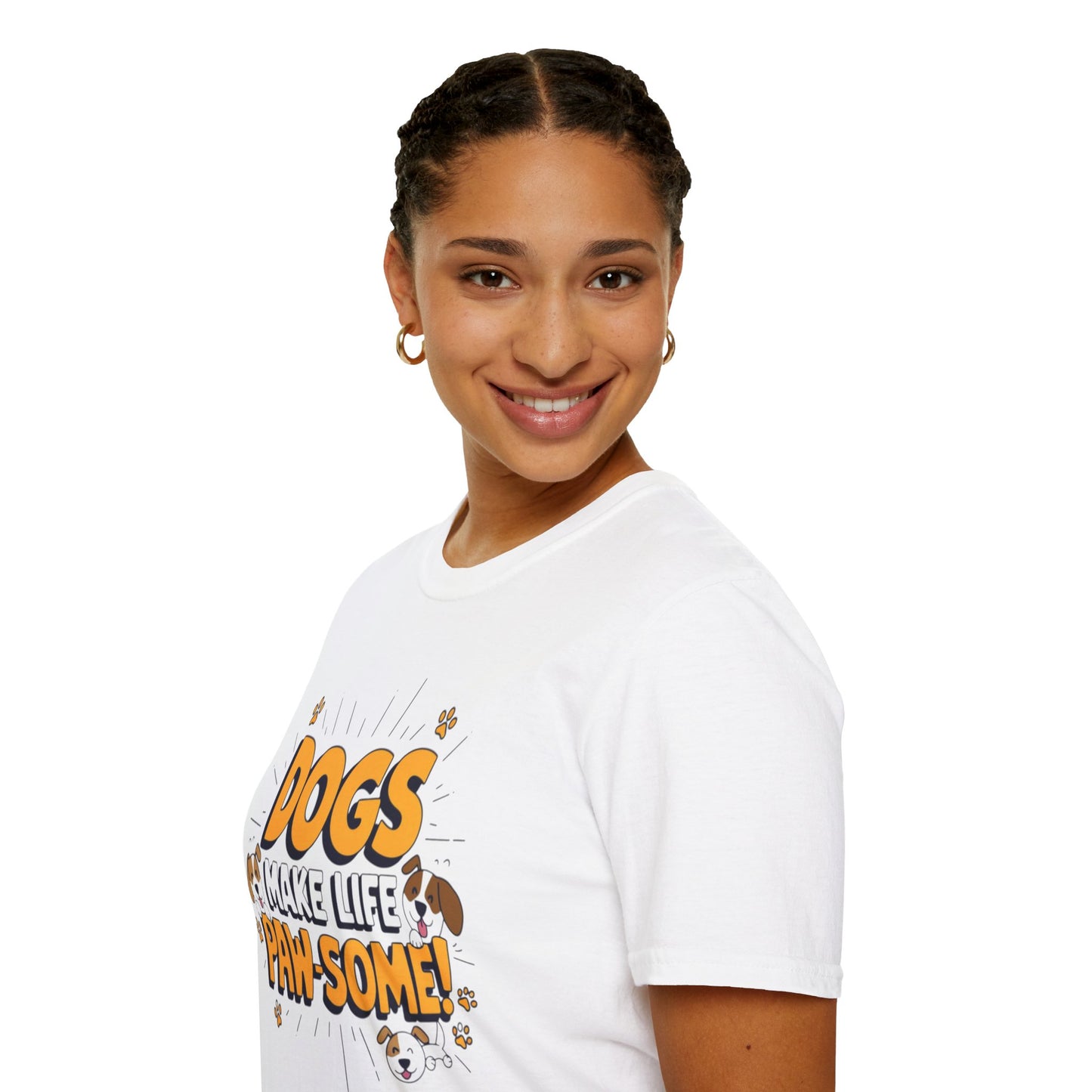 Dogs Make Life Pawsome T-Shirt — Cute Paw Print Dog Lover Tee | CartOrial