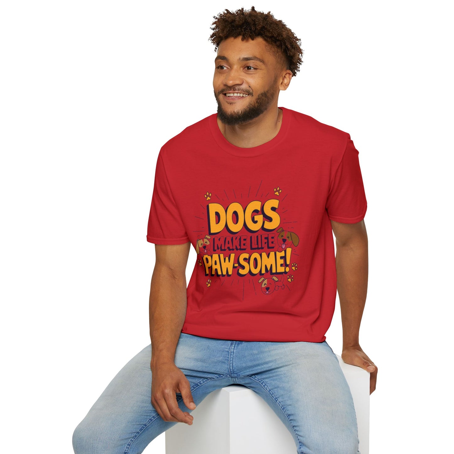 Dogs Make Life Pawsome T-Shirt — Cute Paw Print Dog Lover Tee | CartOrial
