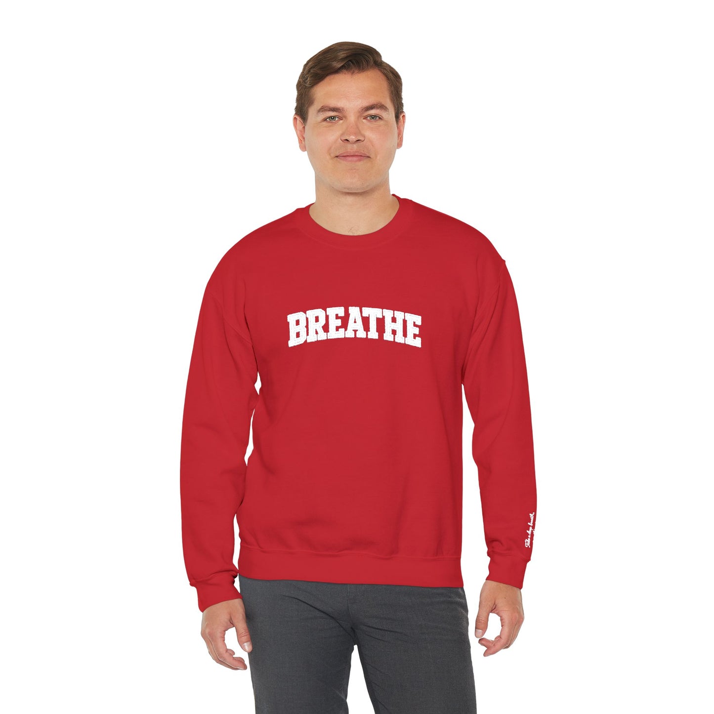 Breathe Crewneck Sweatshirt — Relaxation Graphic Sweatshirt | CartOrial
