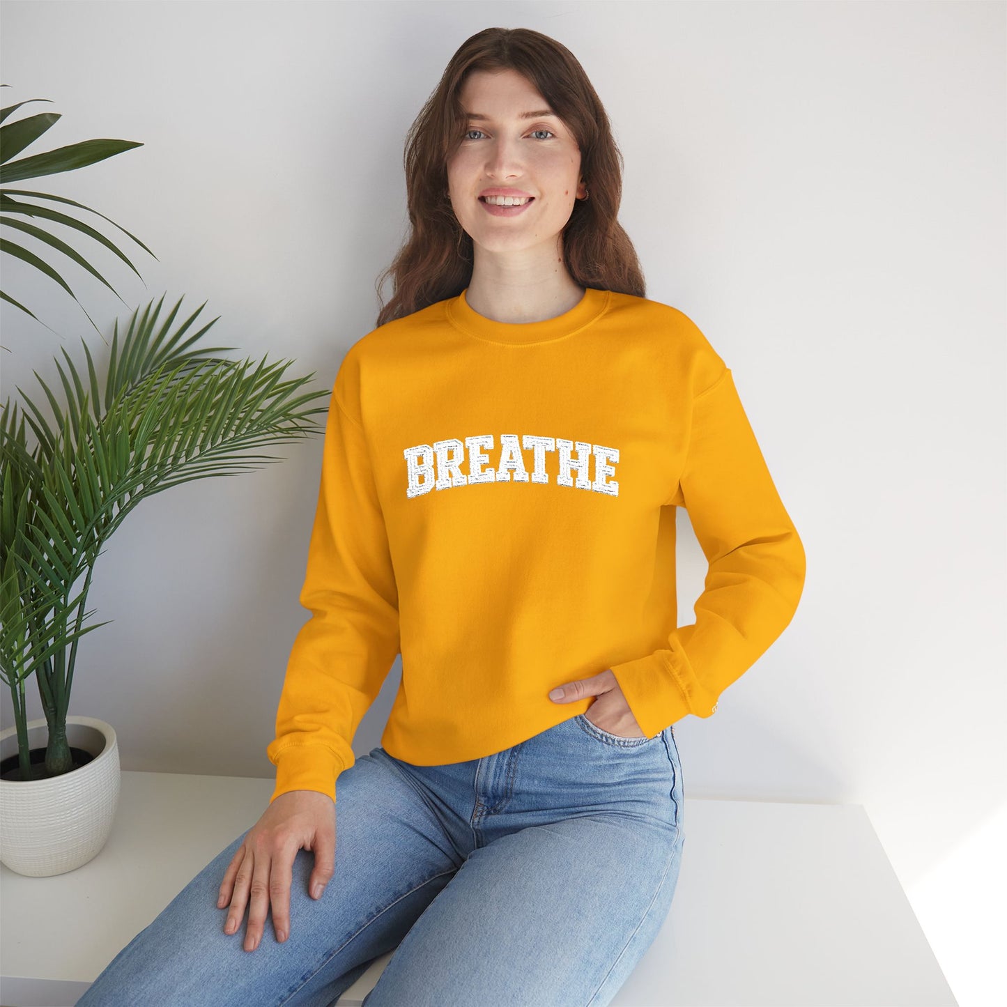 Breathe Crewneck Sweatshirt — Relaxation Graphic Sweatshirt | CartOrial