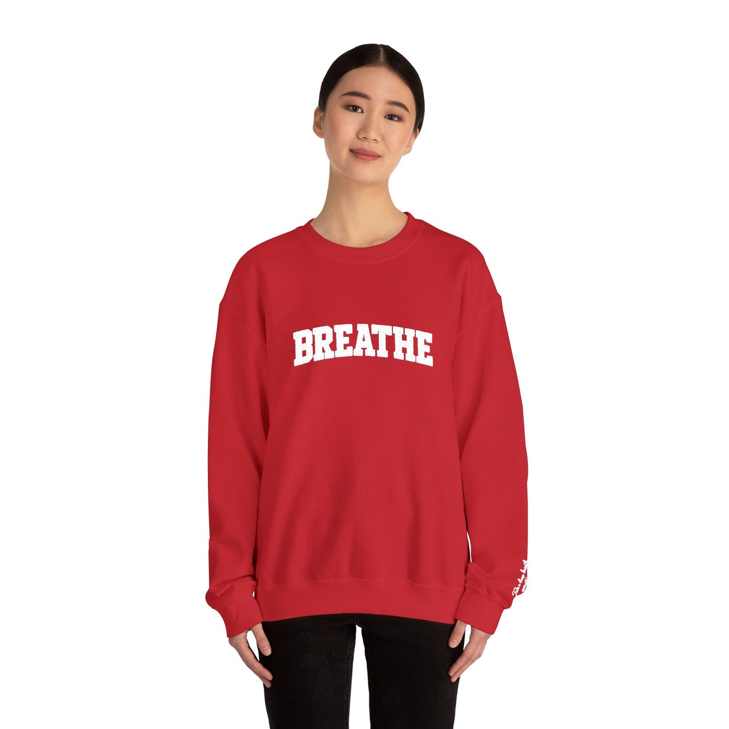 Breathe Crewneck Sweatshirt — Relaxation Graphic Sweatshirt | CartOrial