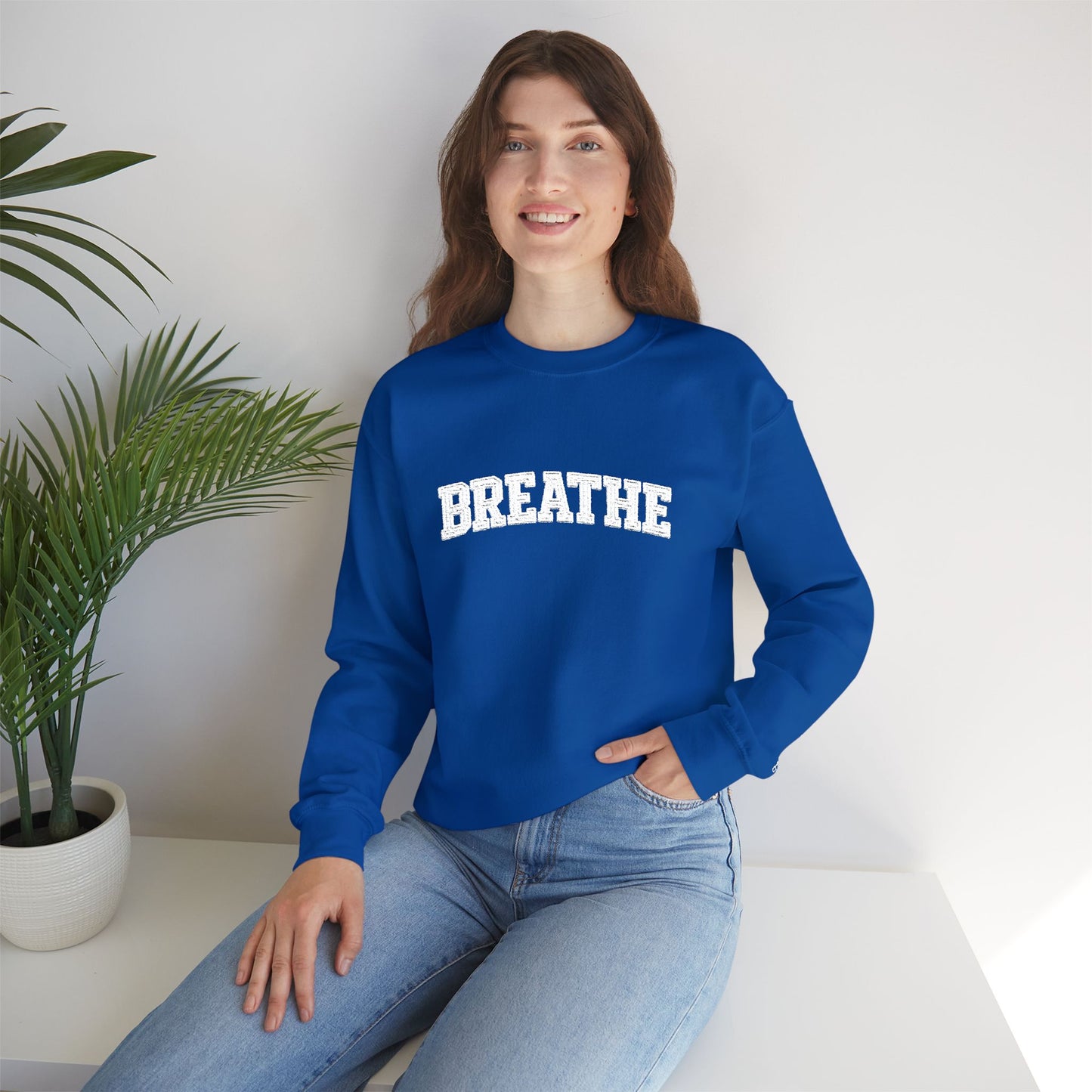 Breathe Crewneck Sweatshirt — Relaxation Graphic Sweatshirt | CartOrial