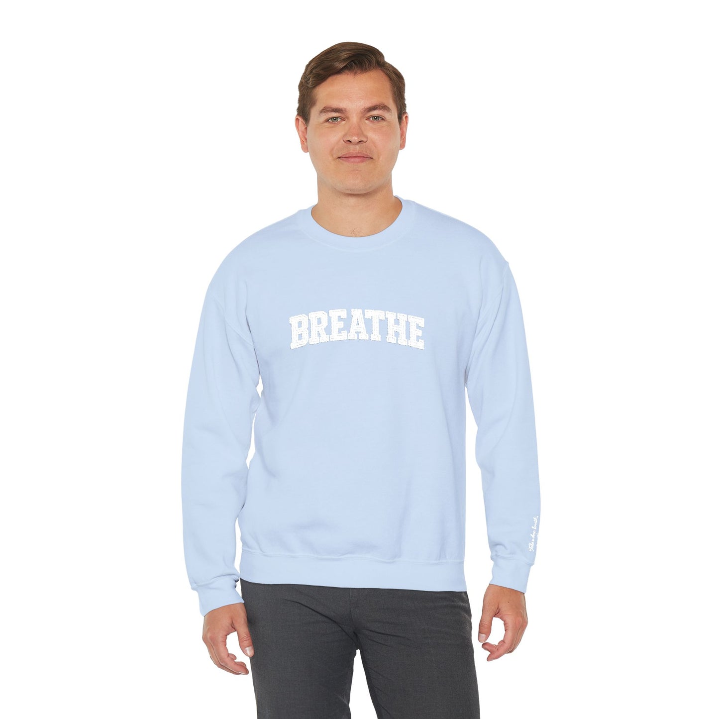 Breathe Crewneck Sweatshirt — Relaxation Graphic Sweatshirt | CartOrial