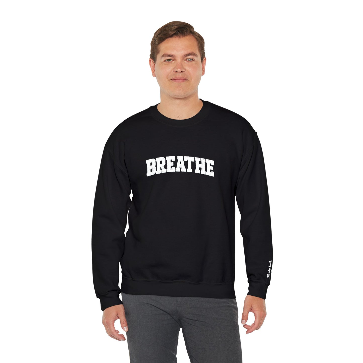Breathe Crewneck Sweatshirt — Relaxation Graphic Sweatshirt | CartOrial