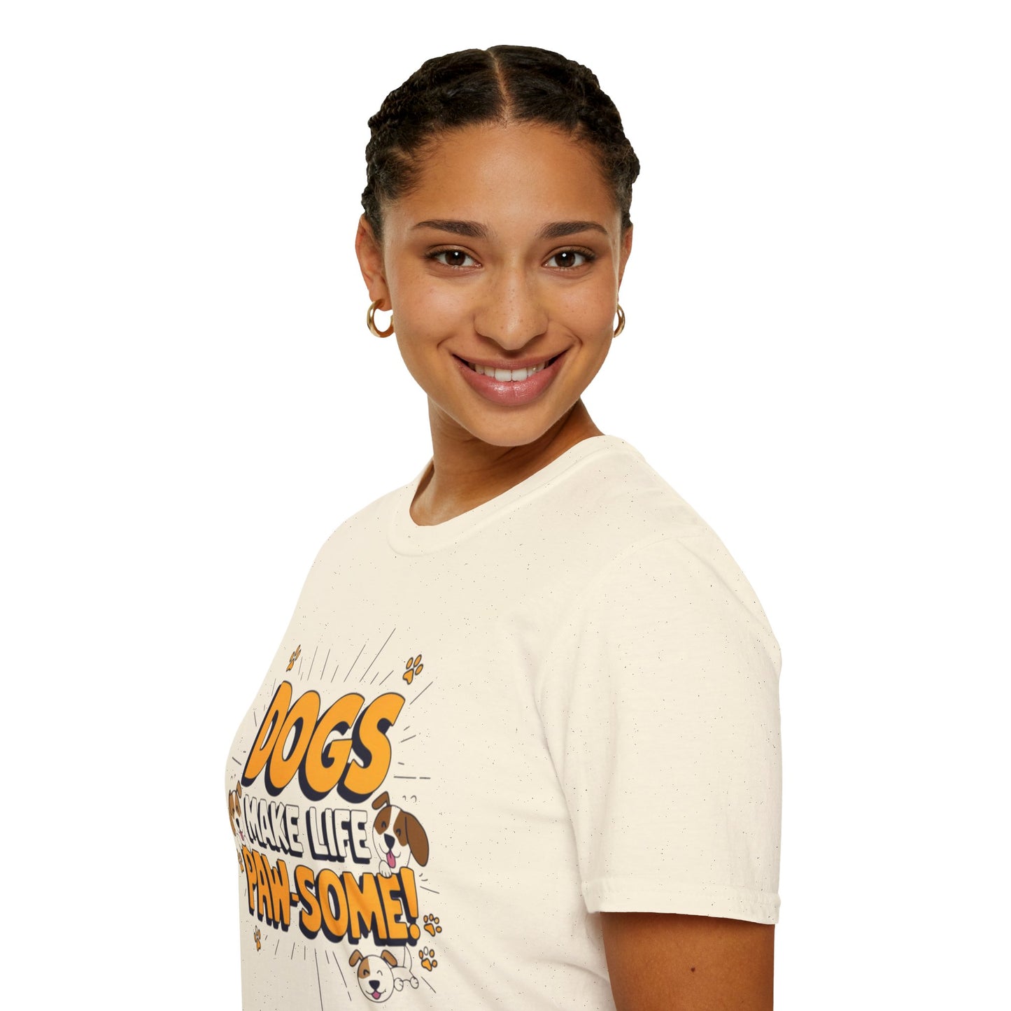 Dogs Make Life Pawsome T-Shirt — Cute Paw Print Dog Lover Tee | CartOrial