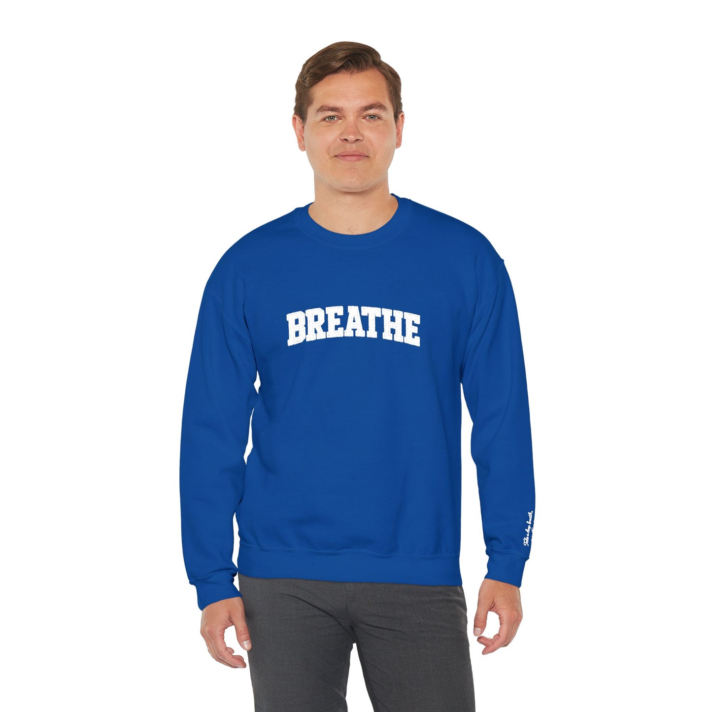 Breathe Crewneck Sweatshirt — Relaxation Graphic Sweatshirt | CartOrial