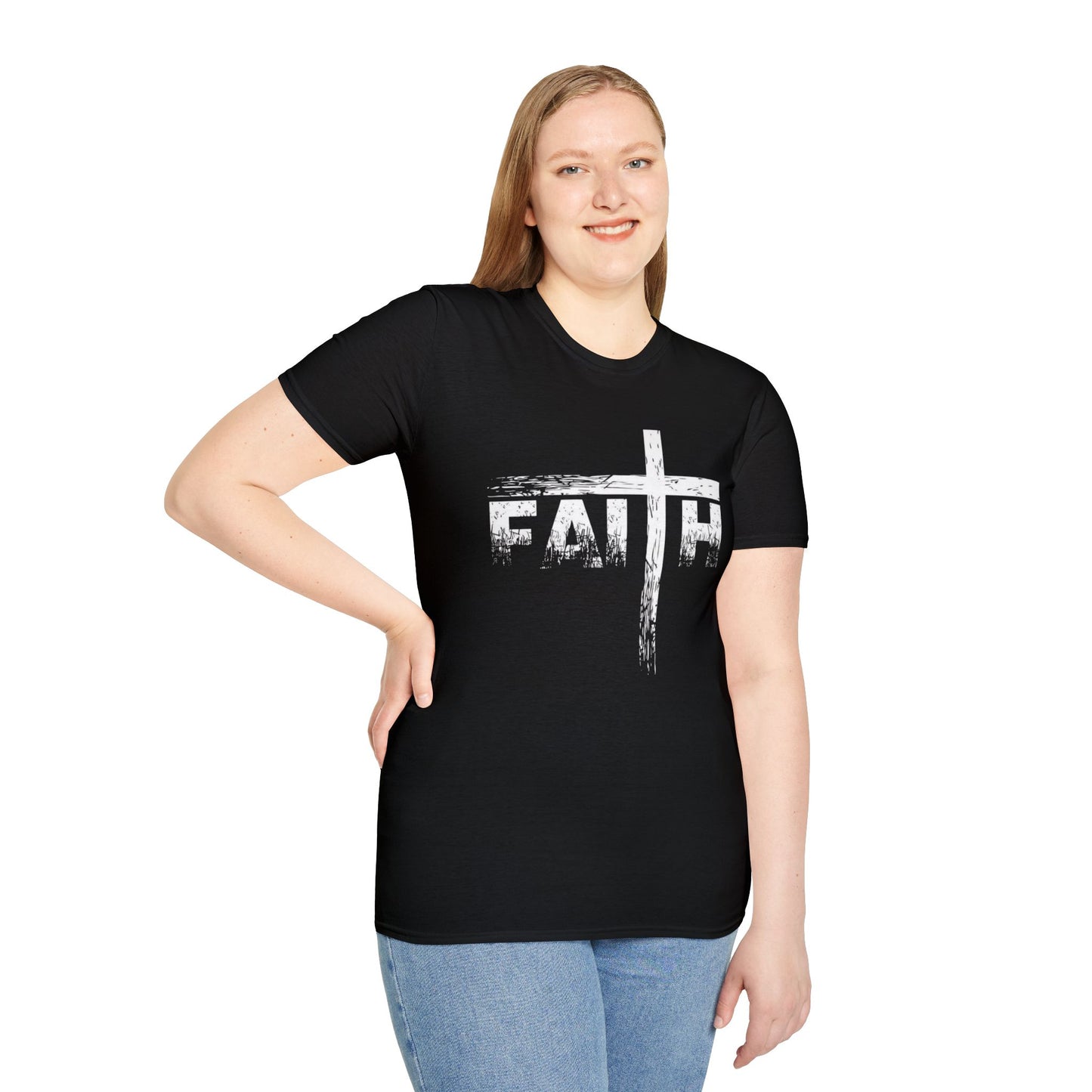 Faith Cross T-Shirt — Distressed Christian Graphic Tee for Men & Women | CartOrial