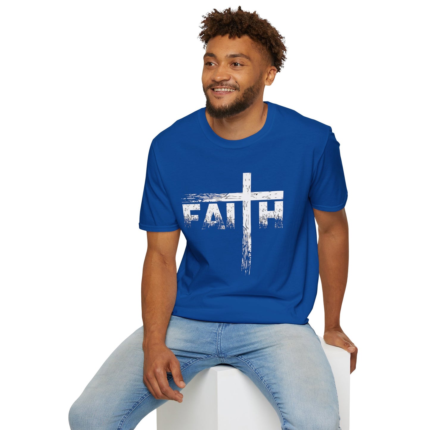 Faith Cross T-Shirt — Distressed Christian Graphic Tee for Men & Women | CartOrial
