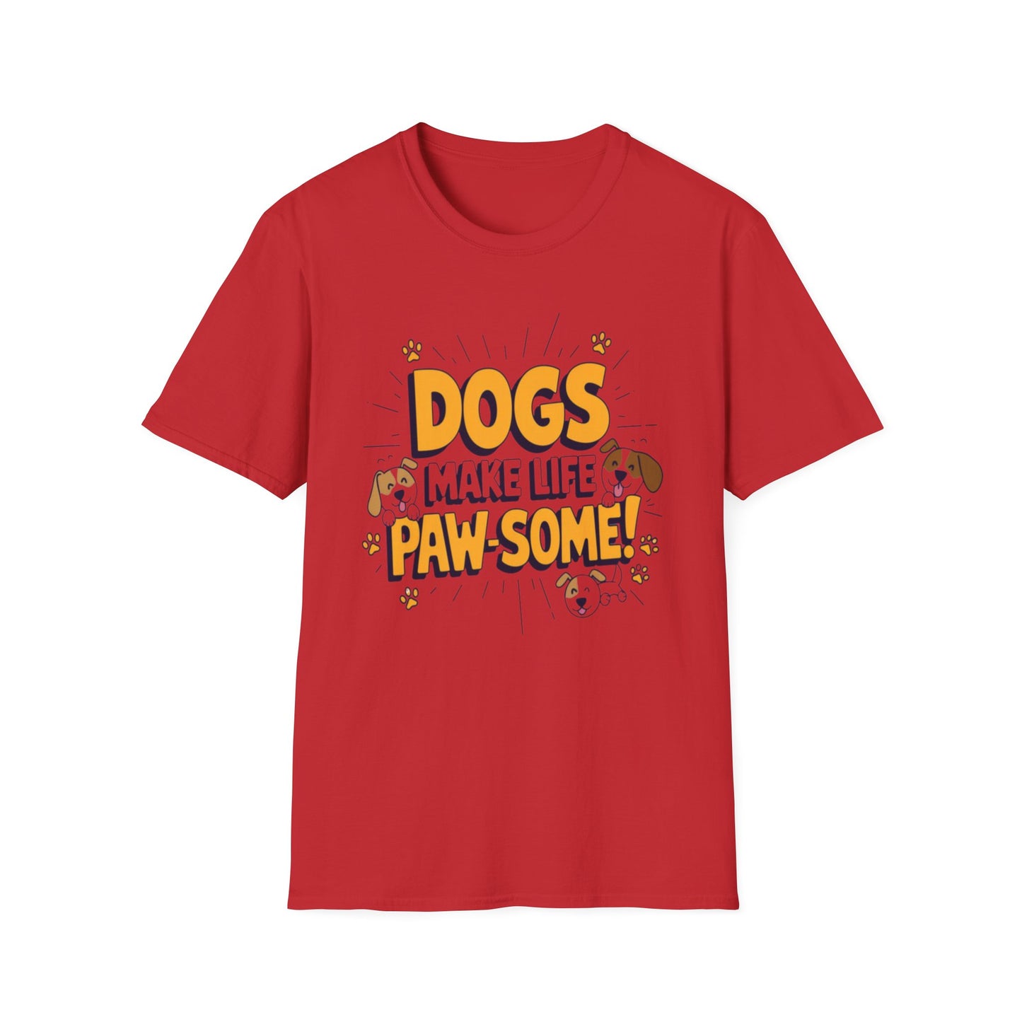 Dogs Make Life Pawsome T-Shirt — Cute Paw Print Dog Lover Tee | CartOrial